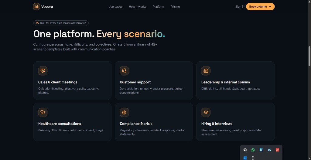 Voice training platform use cases across sales, support, leadership, healthcare, compliance, and hiring